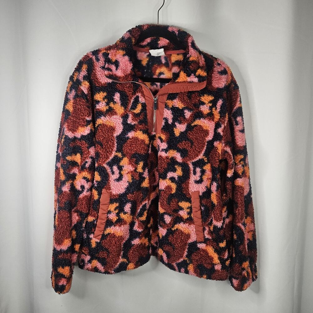 Sage Collective Jacket Red Purple Fleece 1/2 Zip Pullover Pocket Size M Cozy